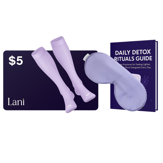 Lani $5 Gift Card, Compression Socks, Eye Mask, and E-Book