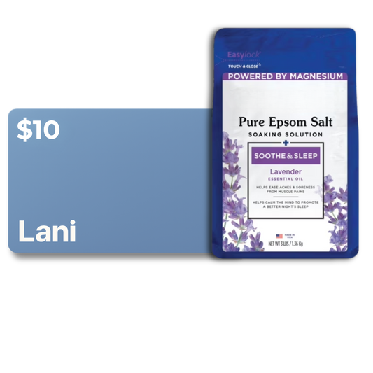 Lani $20 Gift Card and Lavender Bath Salt