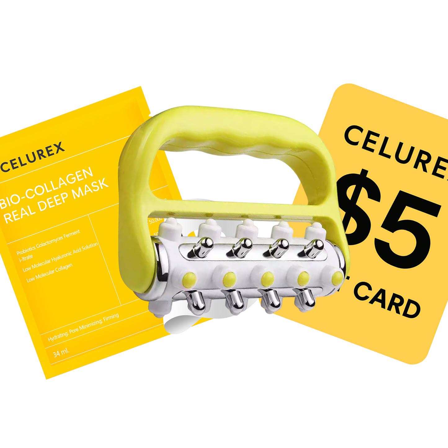 Celurex Cellulite Roller, Collagen Mask, and $5 Gift Card