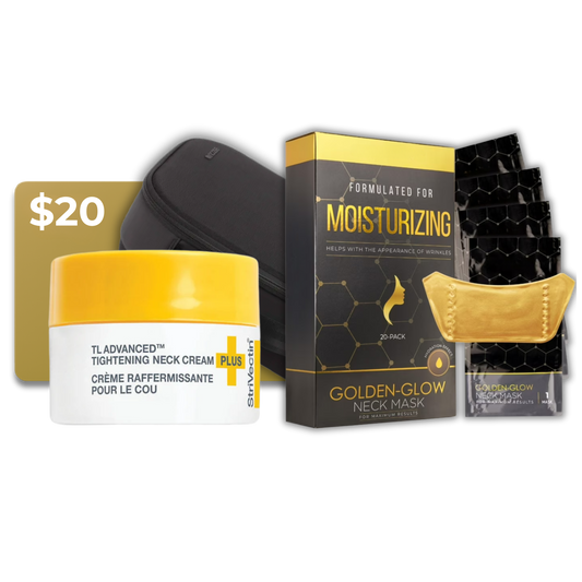 $20 Gift Card, Neck Cream, Neck Masks, Carrying Case, and Skin Care Guide