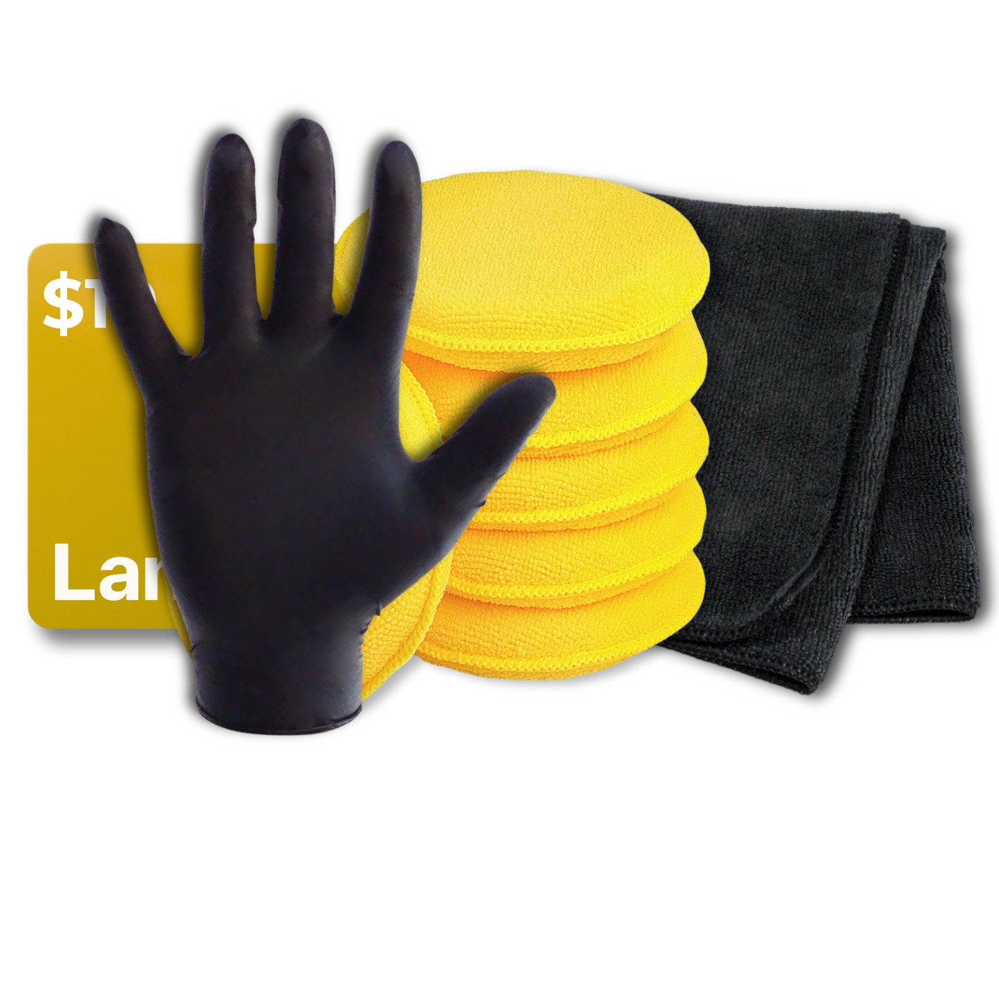 Lani Applicator Sponge, Microfiber Towel, Scratch Removing Gloves, and $10 Gift Card