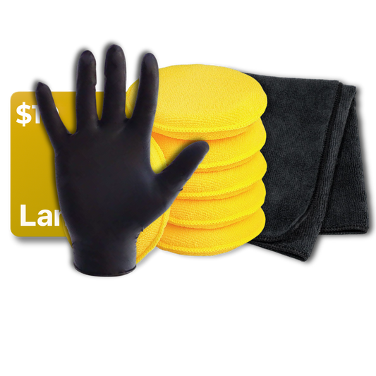 Lani Applicator Sponge, Microfiber Towel, Scratch Removing Gloves, and $10 Gift Card